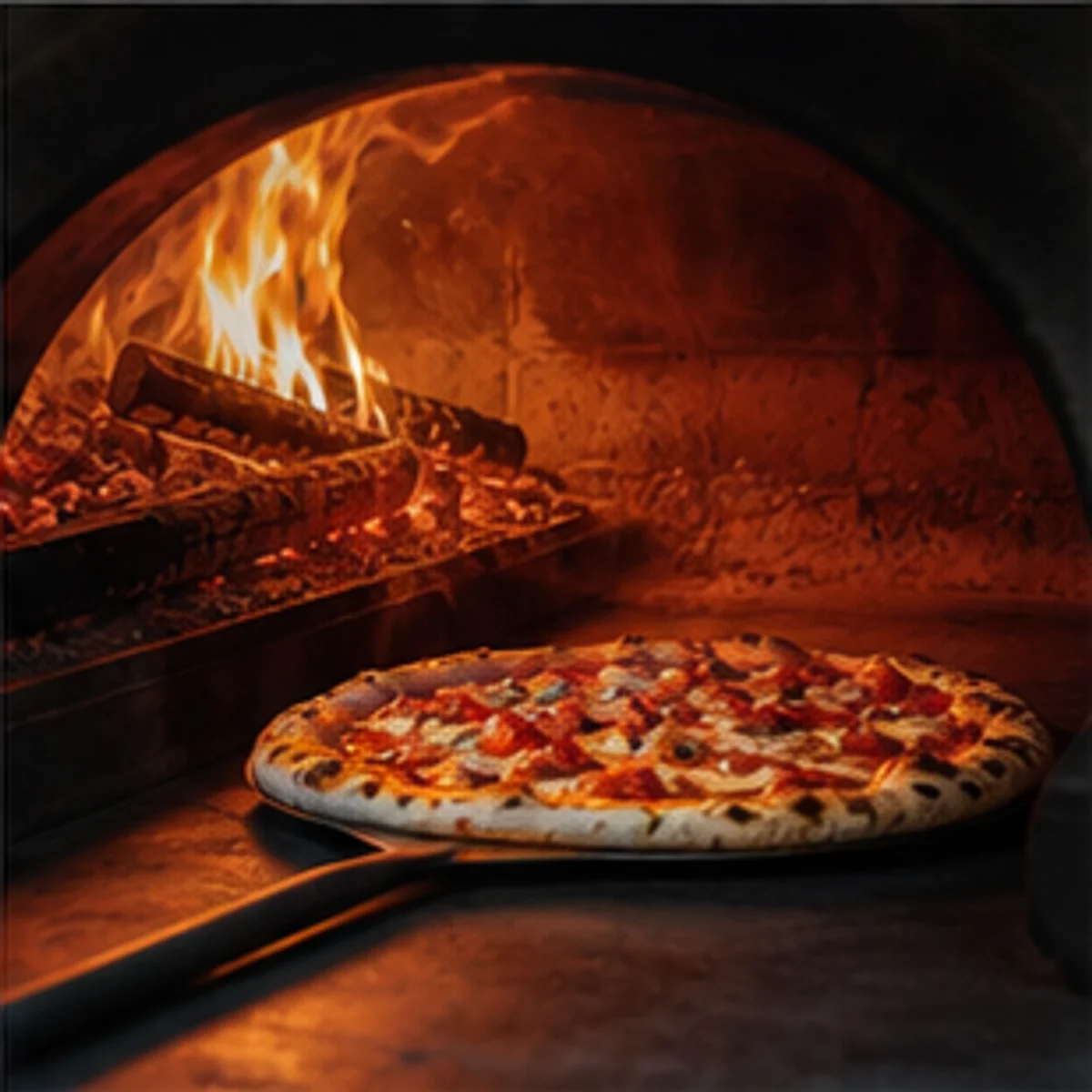 Wood-fired oven at Pizza Padina