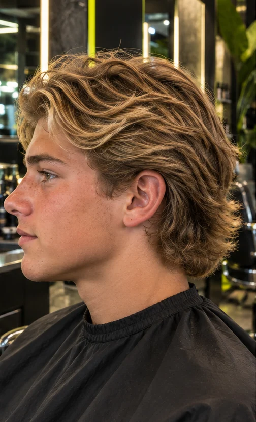 Surfer flow, side profile view of the same client